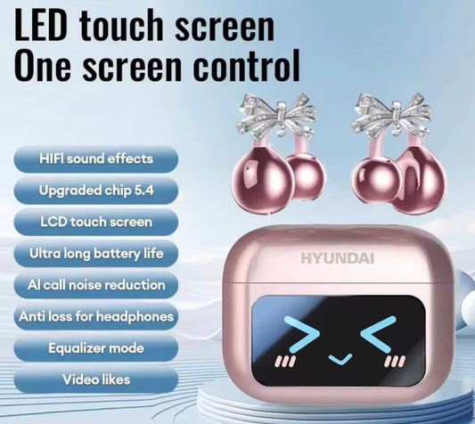 Bluetooth-Kopfhörer mit Ohrringen- LCD Touchscreen